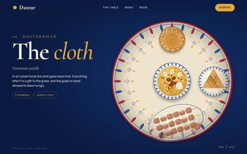 Preview of Dastur — Scroll-Laid Restaurant Website